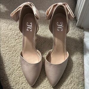 Women's Satin Heels with Bow